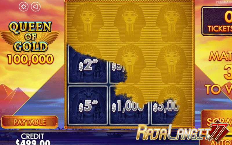 Trik Menang Besar Di Game Pragmatic Queen of Gold Scratchcard
